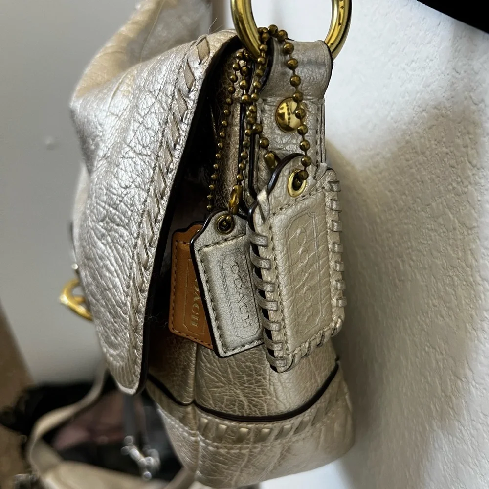 Gold Leather Coach Bag - Picture 3 of 3